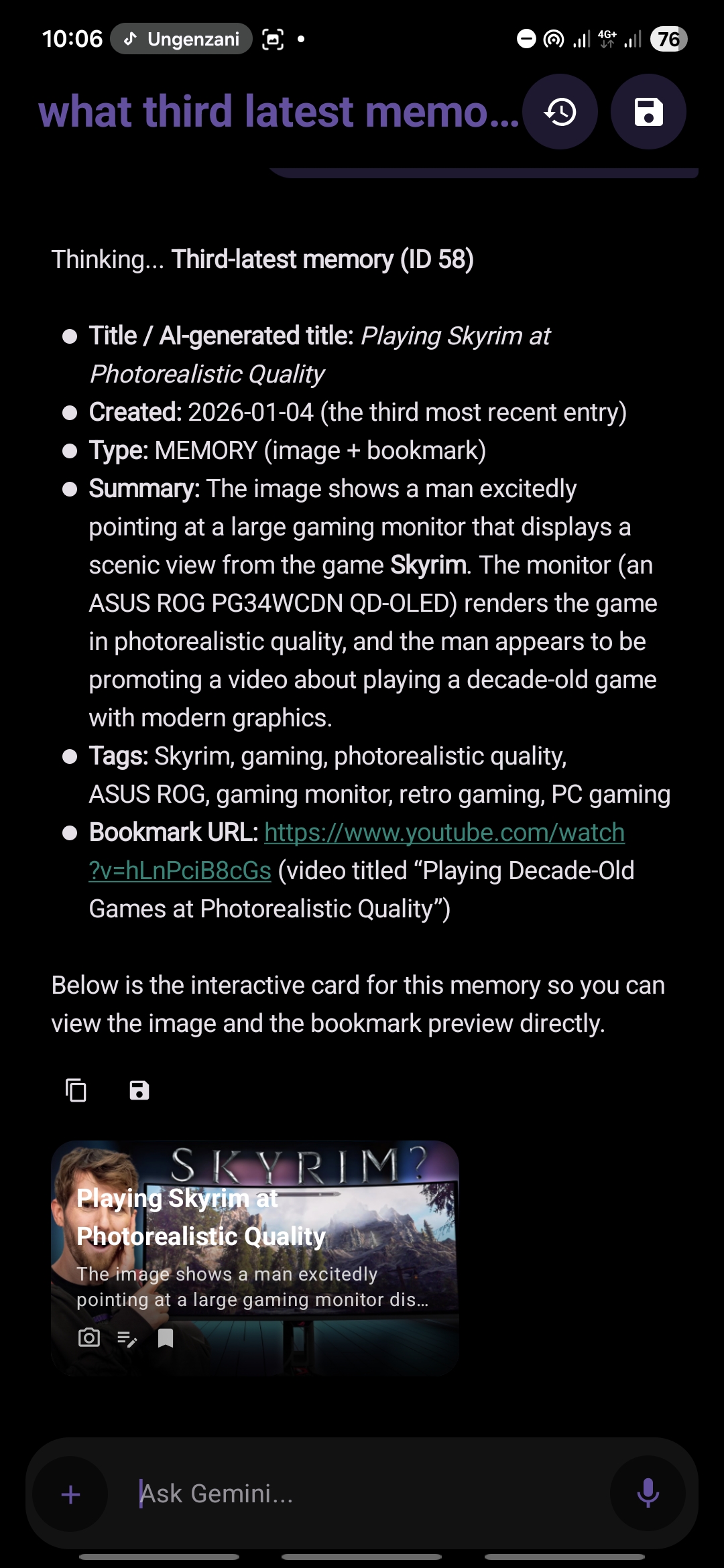 Memory Cards in Chat